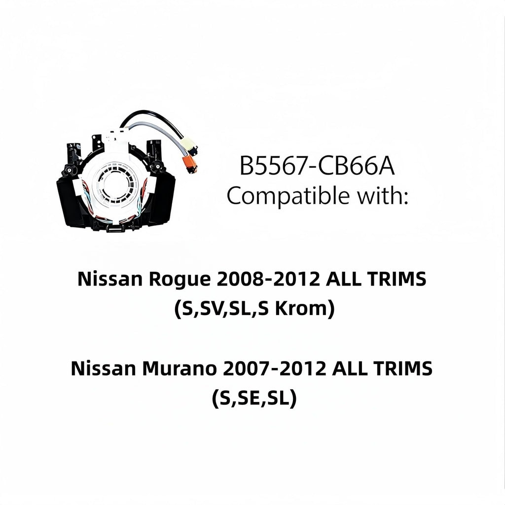 Automotive Clock Suspension Pendulum Spring Drive Plug Harness for Nissan Rogue 2008-2012 Murano 2007-2012, Part# B5567-CB66A 25567-CB66A 25567-CM35A B5567-CM35A