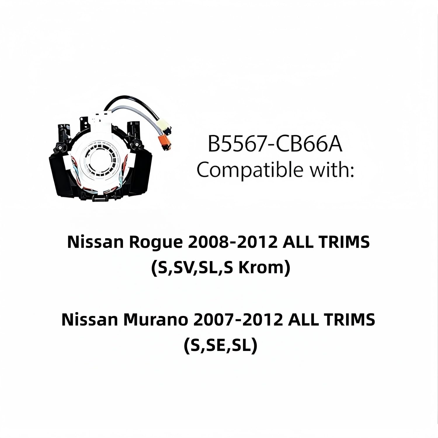 Automotive Clock Suspension Pendulum Spring Drive Plug Harness for Nissan Rogue 2008-2012 Murano 2007-2012, Part# B5567-CB66A 25567-CB66A 25567-CM35A B5567-CM35A