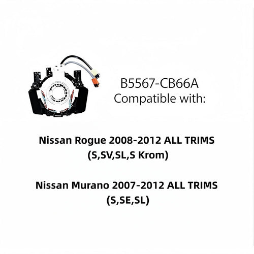 Automotive Clock Suspension Pendulum Spring Drive Plug Harness for Nissan Rogue 2008-2012 Murano 2007-2012, Part# B5567-CB66A 25567-CB66A 25567-CM35A B5567-CM35A
