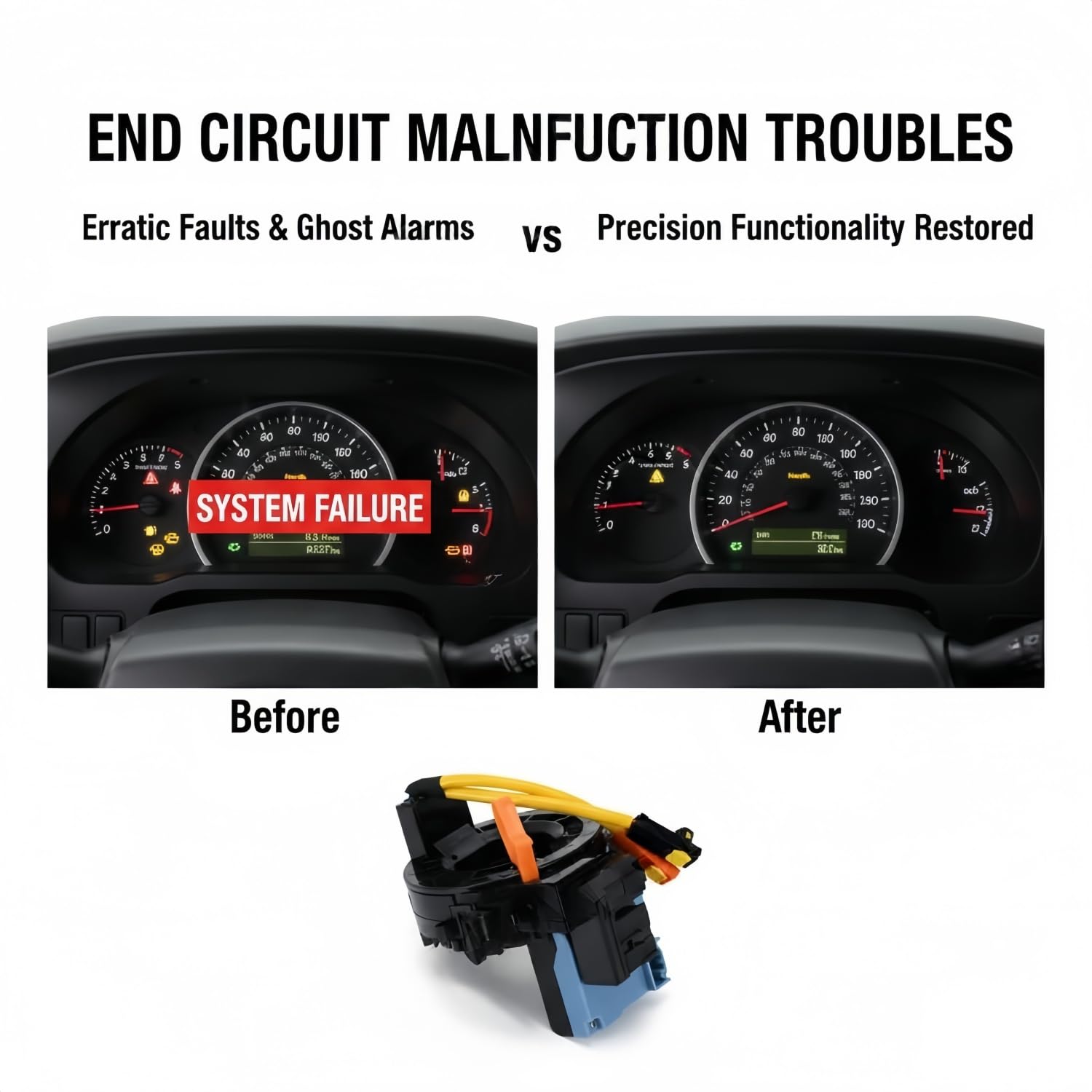 Automotive Clock Suspension Pendulum Spring Drive Plug Harness for Toyota Tacoma 4Runner Sienna Prius Yaris Tundra with Angle Sensor Part# 89245-30110